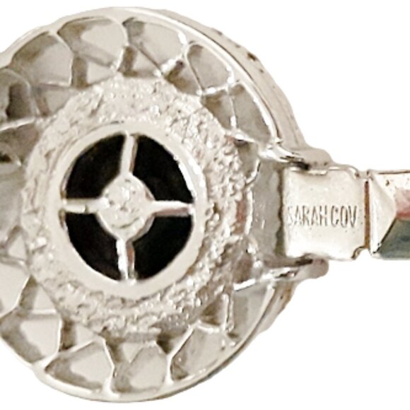 1960s Vintage Sarah Coventry Round Black Bead And Silver Link Large Bracelet - Picture 4 of 5